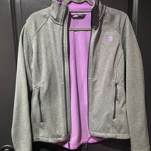 The North Face Purple and Gray Jacket Zip Jacket